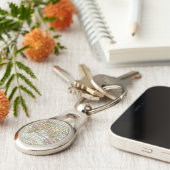 東半球の地図と旅行アート キーホルダー (側面)