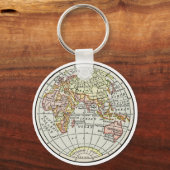 東半球の地図と旅行アート キーホルダー (正面)
