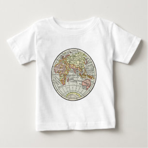 東半球の地図と旅行アート ベビーTシャツ