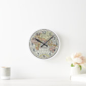 東半球の地図と旅行アート ラウンド壁時計 (ホーム)