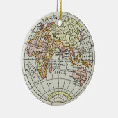 東半球の地図地球儀のトラベルアート セラミックオーナメント (右)