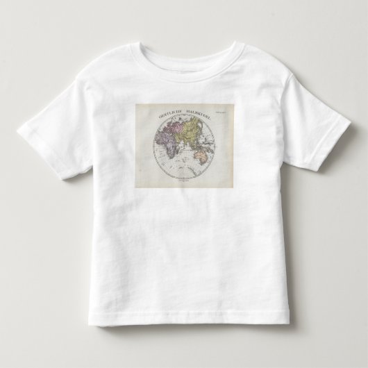 東半球の地図書の地図 トドラーTシャツ (正面)