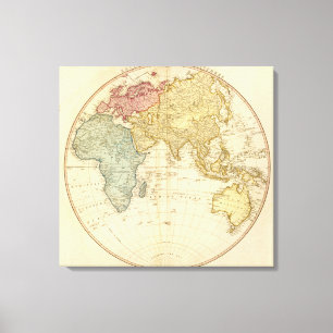 東半球の地図 キャンバスプリント