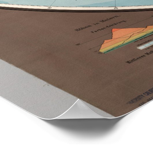 東半球の地図 ポスター (角)