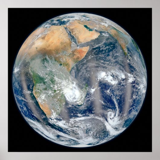 東半球を示す全地球。 ポスター (正面)