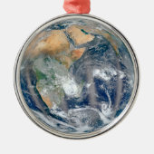 東半球を示す全地球。 メタルオーナメント (正面)
