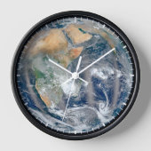 東半球を示す全地球。 壁時計 (正面)