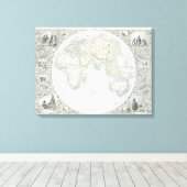 東半球、ワールドマップのシリーズからpu キャンバスプリント (インサイチュ (ウッドフロア))