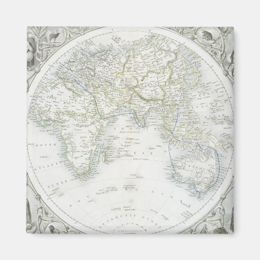 東半球、ワールドマップのシリーズからpu マグネット (正面)