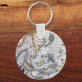 東南アジアとインドネシアの16世紀地図 キーホルダー (正面)