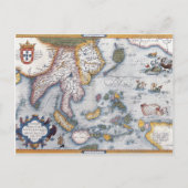 東南アジアとインドネシアの16世紀地図 ポストカード (正面)