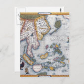 東南アジアとインドネシアの16世紀地図 ポストカード (正面/裏面)