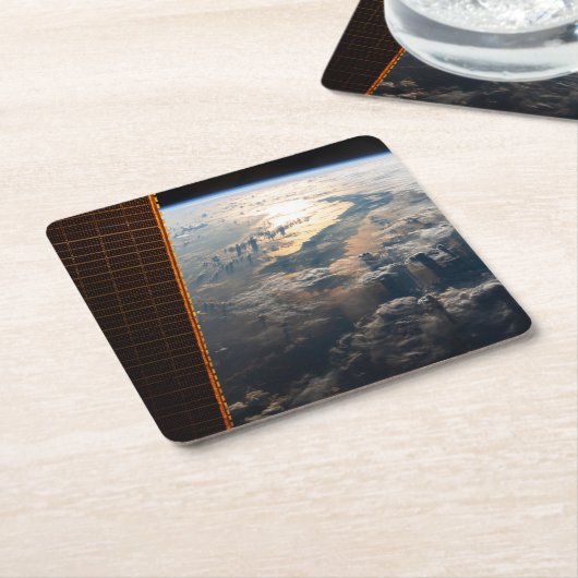 東南アジアのセレベス海からサングリントが光る スクエアペーパーコースター (アングル)