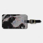 東南アジアの列車の地図の荷物のラベル ラゲッジタグ (正面横)