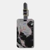 東南アジアの列車の地図の荷物のラベル ラゲッジタグ (正面縦)