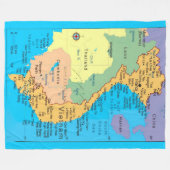 東南アジアの地図 フリースブランケット (正面(横))