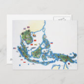 東南アジアの地図 ポストカード (正面/裏面)