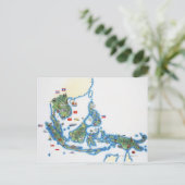 東南アジアの地図 ポストカード (スタンド正面)