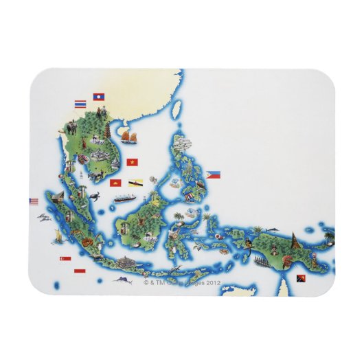 東南アジアの地図 マグネット (横)