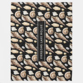 東南アジアの熱帯ヴィンテージ貝類 フリースブランケット (正面)