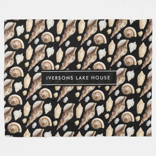 東南アジアの熱帯ヴィンテージ貝類 フリースブランケット (正面(横))