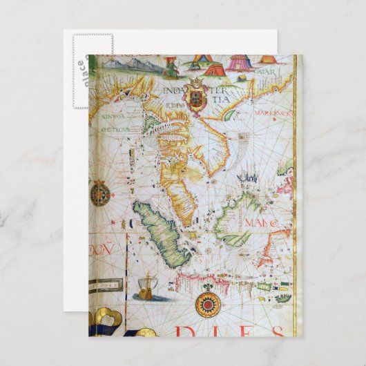 東南アジア本土、world atlasから詳細 ポストカード (正面/裏面)