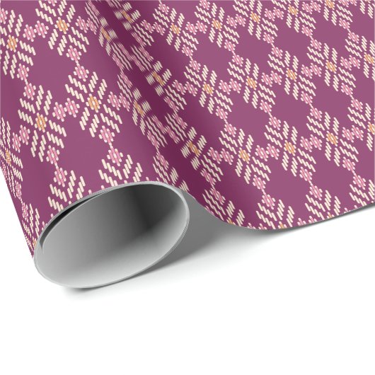 東南アジア:レトロアボリジナル模様 ラッピングペーパー (ロールコーナー)