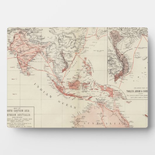 東南アジア・北オーストラリアの地図 フォトプラーク (正面)