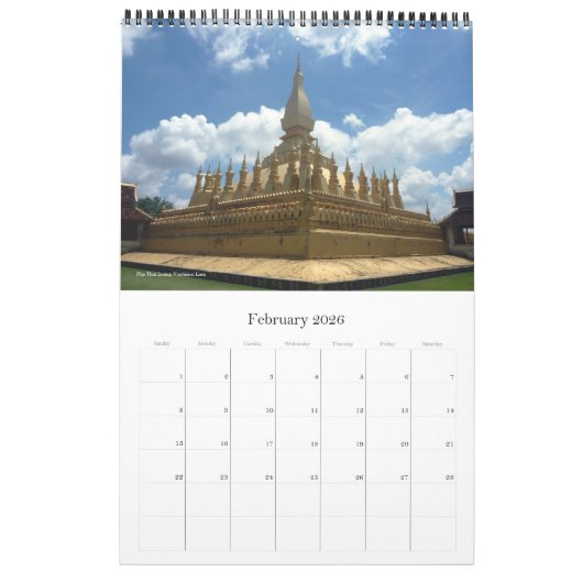 東南アジア(場所あり) 2025 カレンダー (2月 2026)