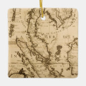 東南アジア| 1687年の旧式な地図 セラミックオーナメント (正面)