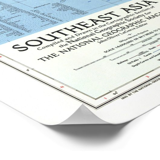 「東南アジア： 1955年詳細地図… ポスター (角)