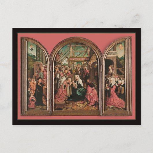 東方三博士の赤ちゃんイエスへの礼拝 ポストカード (正面)