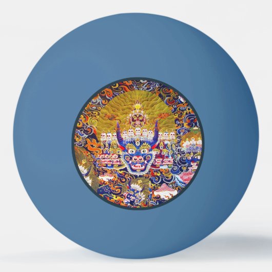 東方曼荼羅カッコいいタンカ山高神 卓球ボール (正面)