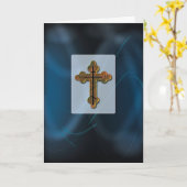 東方正教会のクロスがプリントされたブランクカード カード (黄色い花)