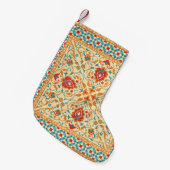 東洋のじゅうたん，華美花模様，スタイル スモールクリスマスストッキング (正面 (吊り時))