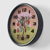 東洋のちょうちんが付いている桜 壁時計 (傾斜)