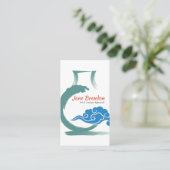 東洋のつぼ及び雲の芸術のアンティークの評価人 名刺 (スタンド正面)