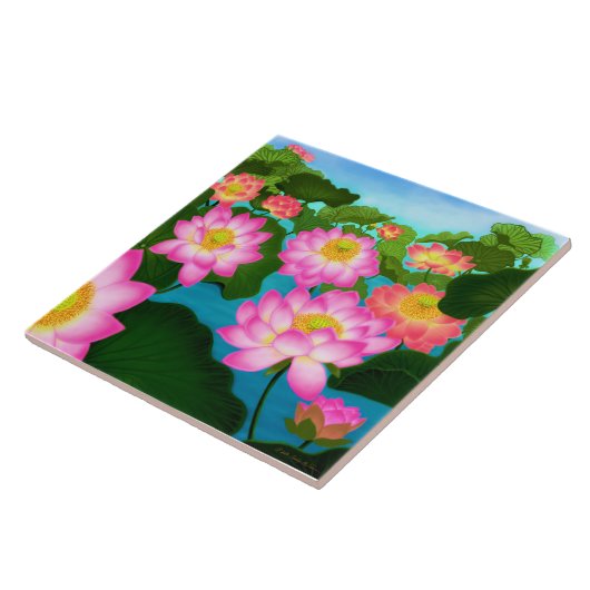 東洋のはす庭のタイル タイル (側面)