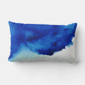 東洋のアクセントの水彩画の青 ランバークッション (裏面)