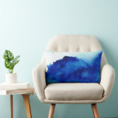 東洋のアクセントの水彩画の青 ランバークッション (椅子)