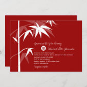 東洋のアジアタケ木の中国のな結婚式の招待 招待状 (正面/裏面)