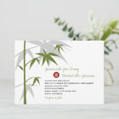 東洋のアジアタケ木の中国のな結婚式の招待 招待状 (スタンド正面)