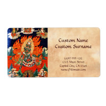 東洋のクールチベット神タンカのタトゥーアート