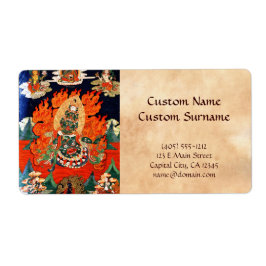 東洋のクールチベット神タンカのタトゥーアート ラベル