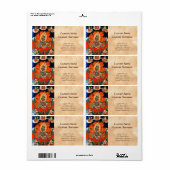 東洋のクールチベット神タンカのタトゥーアート ラベル (フルシート)