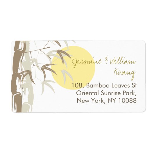 東洋のサンライズ竹の園禅のウェディングラベル ラベル (正面)