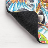 東洋のスカルの女性のトラ マウスパッド (コーナー)