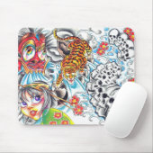 東洋のスカルの女性のトラ マウスパッド (マウス)