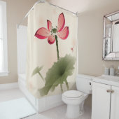 東洋のスタイルのはす シャワーカーテン (インサイチュ)