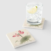 東洋のスタイルのはす ストーンコースター (横)